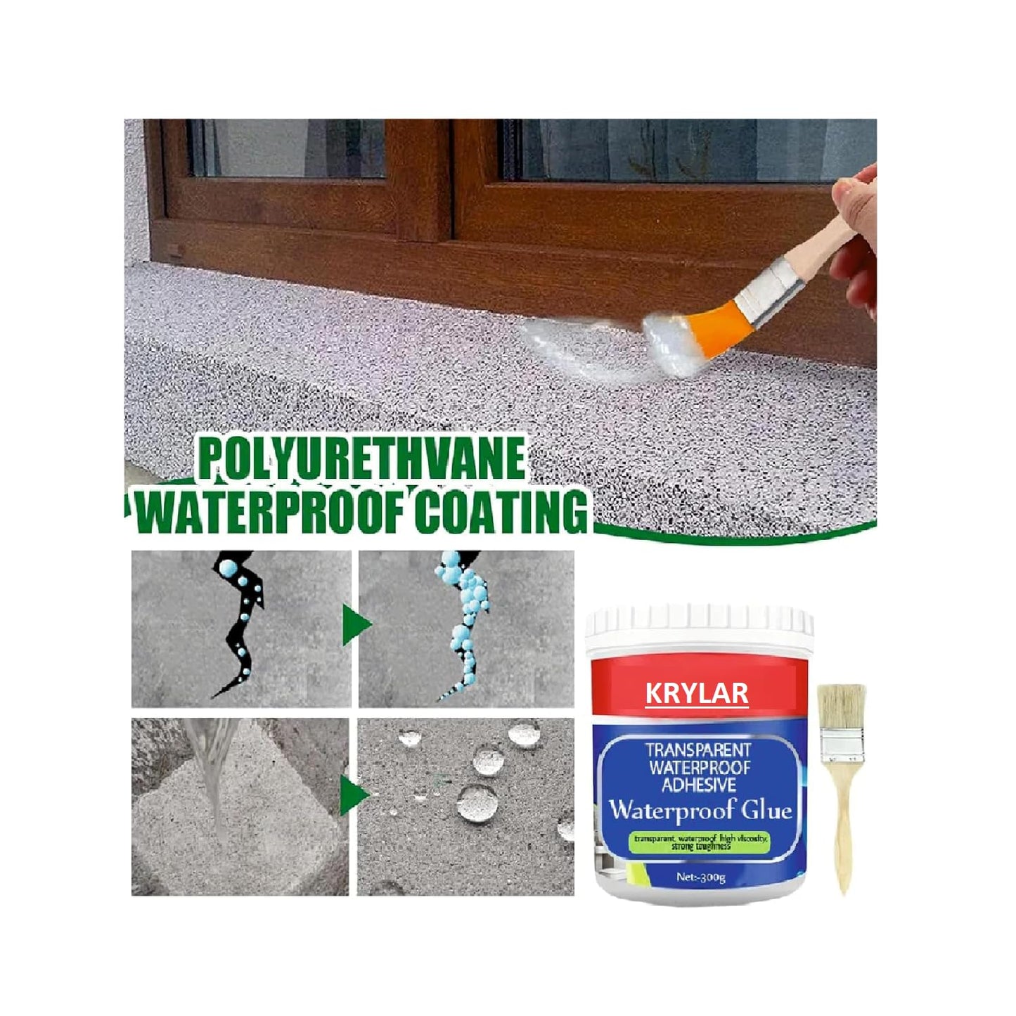 Transparent Waterproof Glue with brush - Flat 50% off